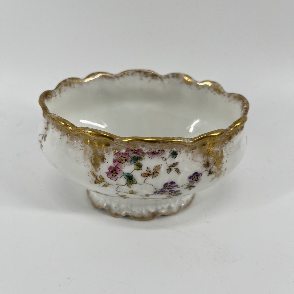 Vintage/Antique Limoges France White Bowl Pink Flowers Made in France